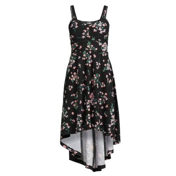No Boundaries Spring Summer Floral Black Dress Size Medium - Picture 4 of 7